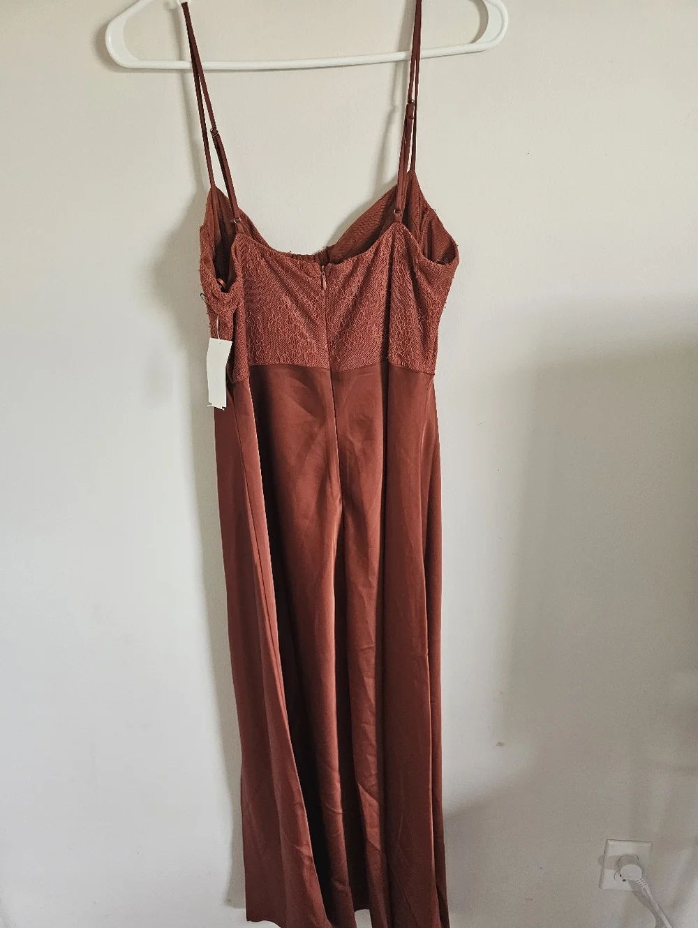 Revolve Astr the Label Satin Bustier Midi Dress in Rust - Picture 7 of 7